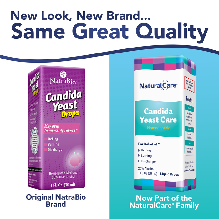 NaturalCare Candida Yeast Care Drops, Homeopathic Treatment Temporarily Relieves Symptoms Associated with Yeast Infection & Candida Overgrowth, Including Itching, Burning & Discharge,* 1 fl oz