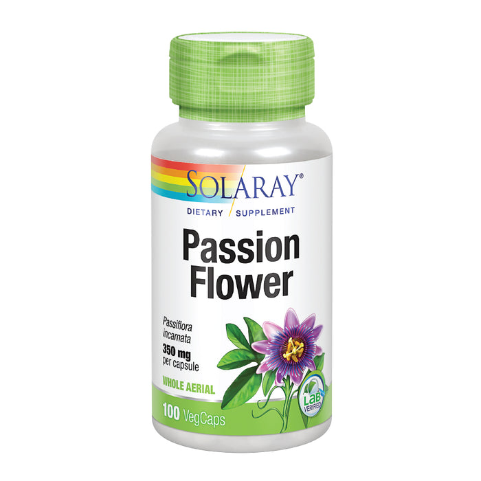 Solaray Passion Flower Aerial Extract 350mg | Healthy Relaxation & Focus Support | May Help Calm Mental Chatter & Restlessness | 100 VegCaps