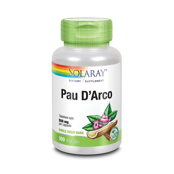Solaray Pau D'arco Inner Bark Capsules, 510 mg | 33 Servings, 100 Count