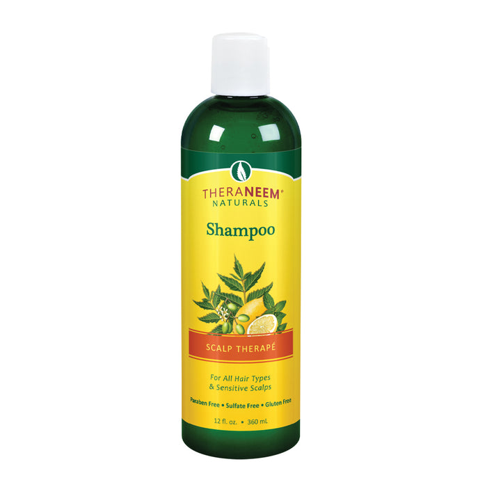 TheraNeem Scalp Therapy Shampoo | Protects, Nourishes and Calms Sensitive Scalp with Organic Neem, Lemon and Peppermint Oils | For Dry, Itchy Scalp, and Scalp Buildup | Vegan and Cruelty Free | 12oz