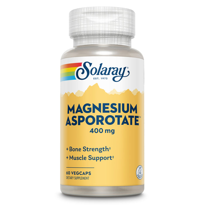 Solaray Magnesium Asporotate 400 mg, Aspartate, Orotate & Citrate Complex, Healthy Heart, Muscle, Nerve & Circulatory Function Support 180ct (60 CT)