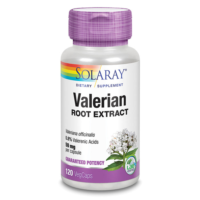 Solaray Valerian Root Extract 50 mg | Relaxation Support for a Healthy Sleep Cycle | 0.8% Valerenic Acids (120 CT)