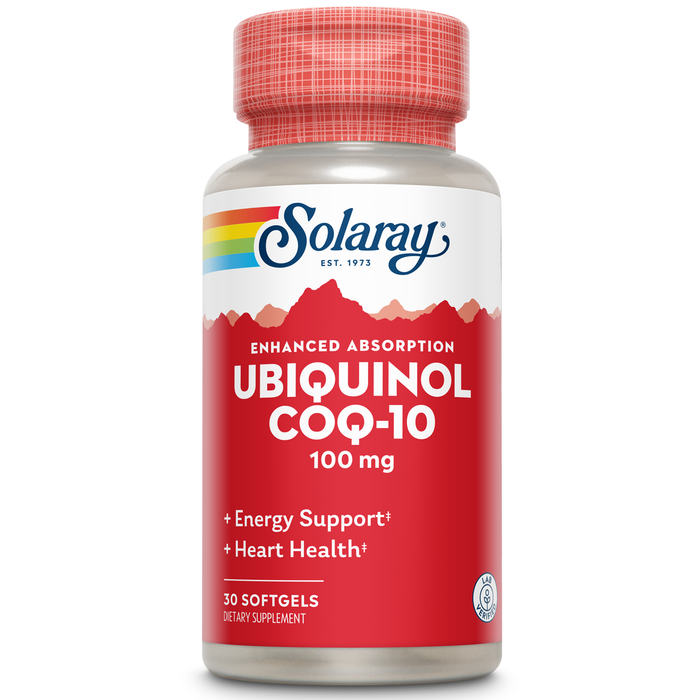 Solaray Ubiquinol CoQ-10 100 mg - CoQH2, Reduced CoQ10 for Enhanced Absorption - Energy and Heart Health Support - 60-Day Guarantee - 30 Servings, 30 Softgels