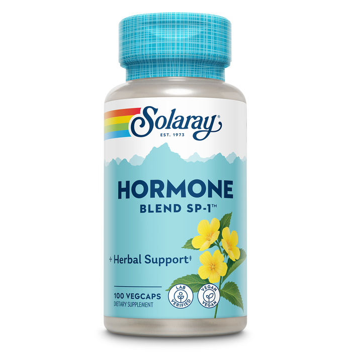 Solaray Hormone Blend SP-1 - Traditional Hormone Balance Support for Women and Men, Herbal Blend with Damiana, Eleuthero, Saw Palmetto, Kelp and More, Vegan, 60-Day Guarantee, 50 Servings, 100 VegCaps