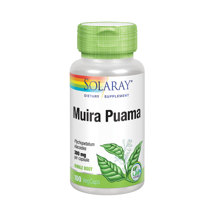 Solaray Muira Puama Root 600 mg | Healthy Energy & Physical Performance | 50 Servings | 100 VegCaps