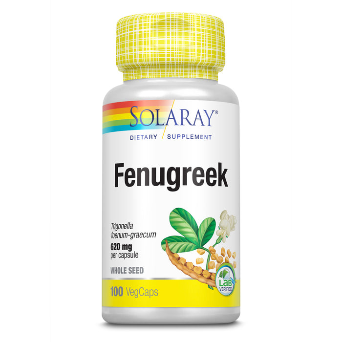 Solaray Organic Fenugreek 1240 mg - USDA Organic Fenugreek Capsules - Vegan, Lab Verified, 60-Day Money-Back Guarantee - 50 Servings, 50 Organic Capsules