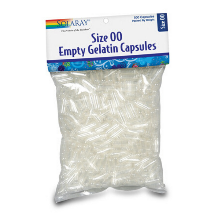 Solaray Empty Gelatin Capsules, Size 00 | 500 Count