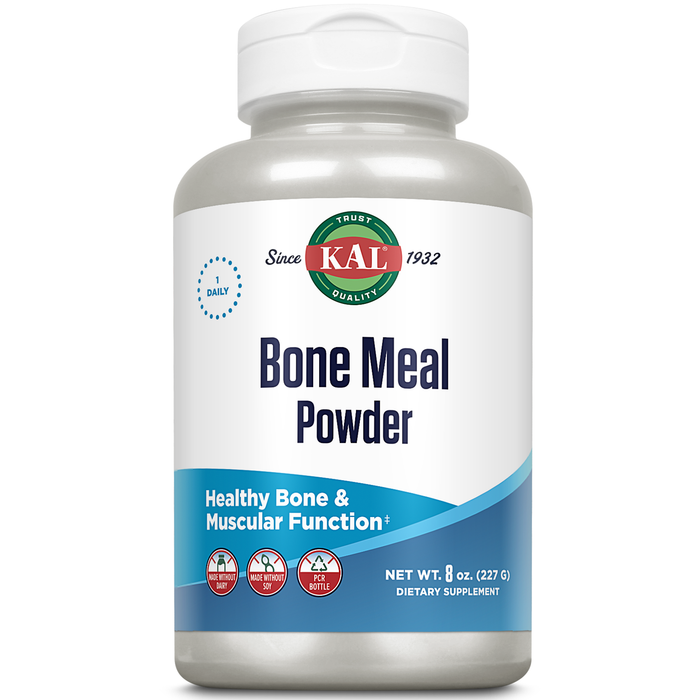 KAL Bone Meal Powder, Calcium Magnesium Supplement, Bone Health, Muscle Function and Nerve Health, Sterilized and Edible, Unflavored, Made Without Soy or Dairy, 60-Day Guarantee (Approx. 37 Serv, 8oz)