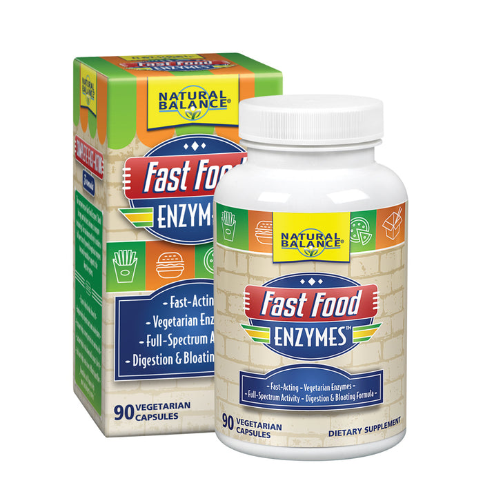 Natural Balance Fast Food Enzymes | Digestive Enzyme Supplement | Fast Acting Digestion & Bloating Formula