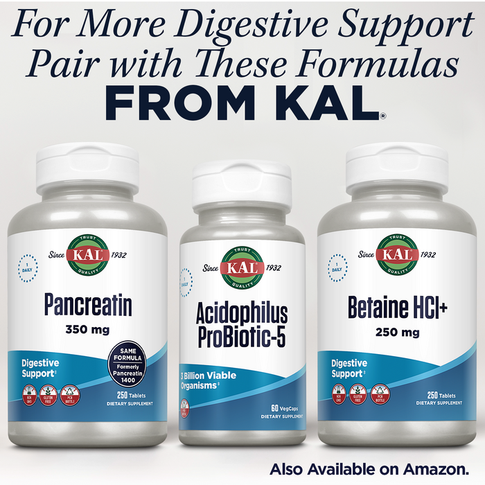 KAL Acidophilus ProBiotic 5, 3 Billion CFUs, Live Culture Probiotics for Women and Men, Five Probiotic Strains for Gut Health Support, Freeze Dried, 60-Day Guarantee, 100 Servings, 100 VegCaps