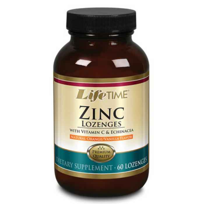 LIFETIME Zinc Lozenge w/ Vit C & Echinacea, Lozenge, Orange (Btl-Glass) | 60ct