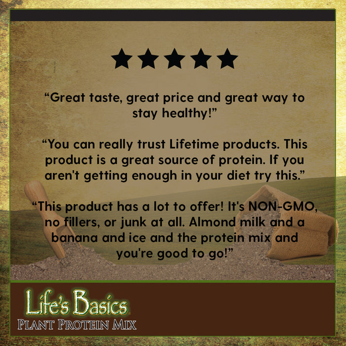 Lifetime Lifes Basics Pea Protein Powder, Natural Vanilla Flavor | Vegan | Non-GMO, No Gluten, Artificial Sweeteners or Preservatives | 1.2lb