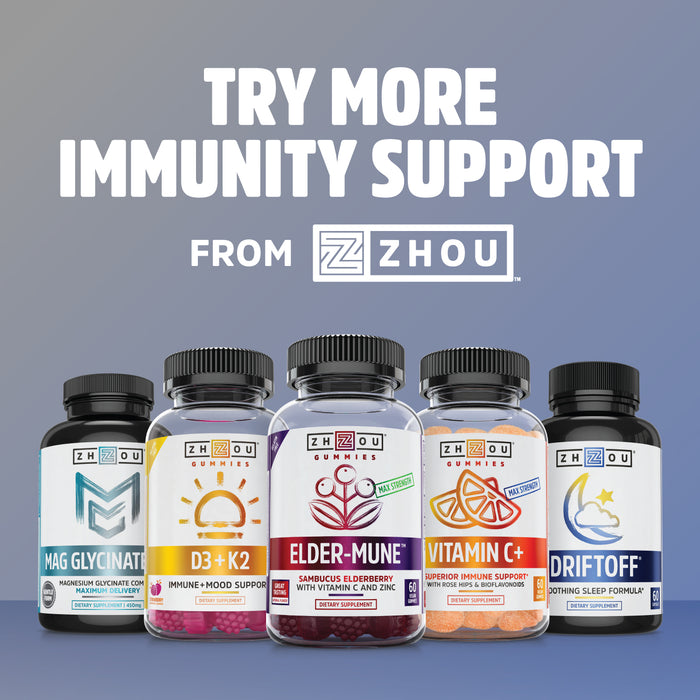 Zhou Nutrition Zinc Defender Capsules | Immune Support with Zinc Monomethionine | Gluten Free Zinc Supplement for Immune Support | 60 Capsules