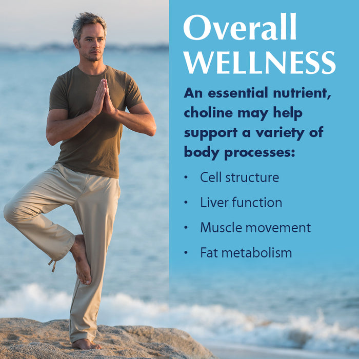 KAL Choline 250 mg | Healthy Cognitive Function, Focus, Memory, Energy & Metabolism Support | 50 Servings | 100 Tablets