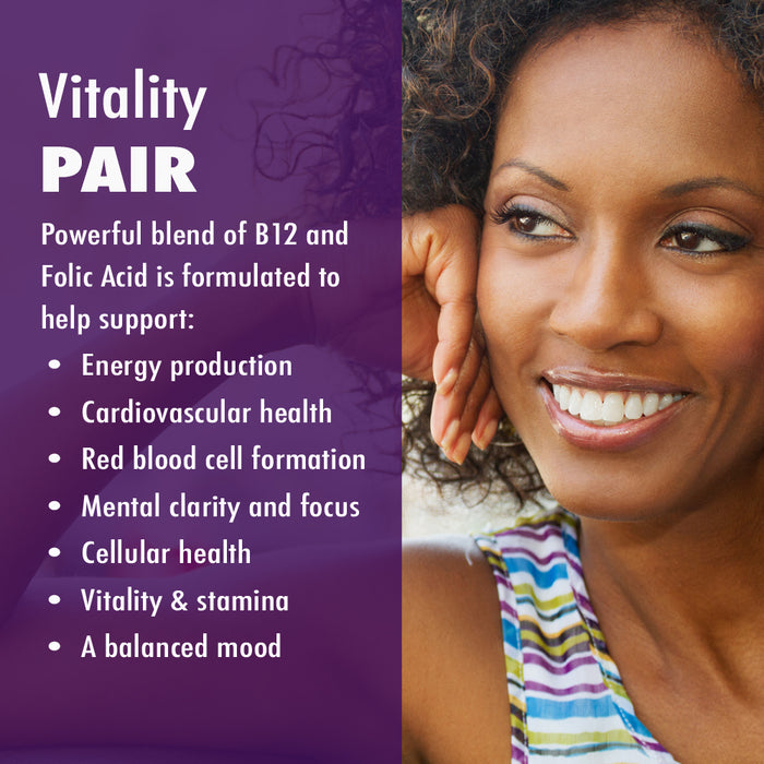 VegLife Vegan B12 + Folic Acid 1000mcg | Energy Metabolism, Heart & Cellular Health Support | Orange Flavor, Vegan, No Sugar | 50 Lozenges