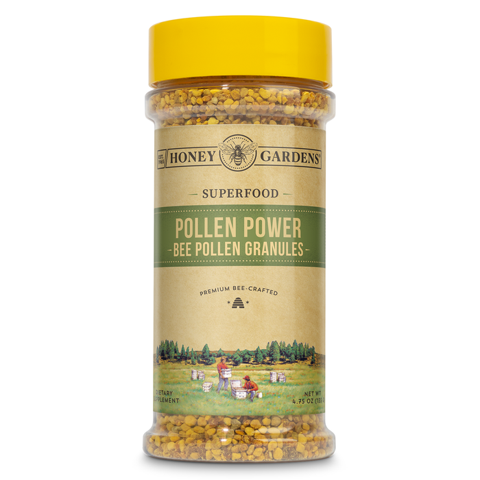 Honey Gardens Premier Pollen Power Granule, Natural (Btl-Plastic) | 4.5g 4.75oz