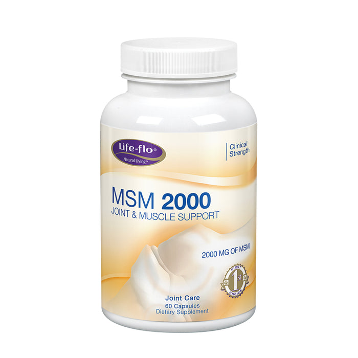 Life-flo MSM 2000 mg Joint & Muscle Support for Comfort & Mobility | Maximum Strength Formula | 60 Capsules, 30 Servings