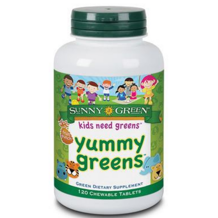 SUNNY GREEN Yummy Greens, Chewable, Fruit Punch (Btl-Plastic) 174mg | 120ct