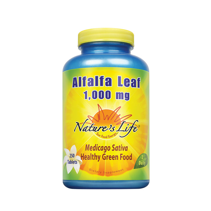 Natures Life Alfalfa Leaf Tablets 1000mg | Vitamin Rich Green Superfood | Non-Gmo