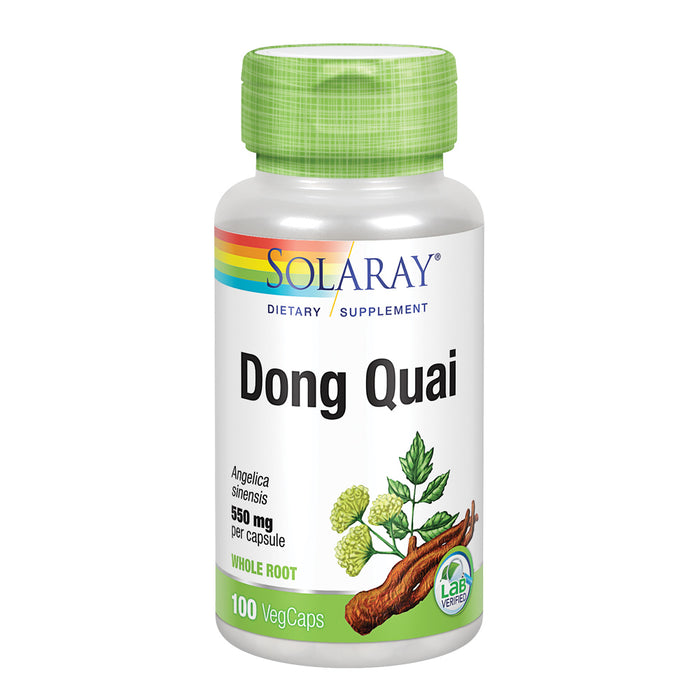Solaray Dong Quai Root 550mg | Healthy Menstrual & Menopausal Support | Womens Health Supplement | Whole Root | Non-GMO, Vegan & Lab Verified | 100ct