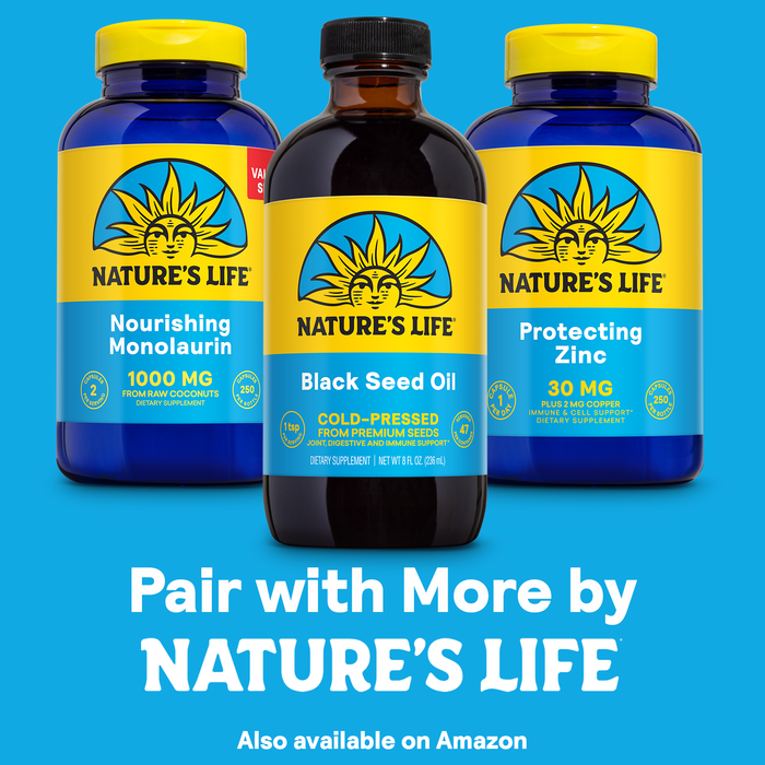 Nature’s Life Black Seed Oil, Cold-Pressed Black Cumin Seed Oil - Joint, Digestive Health, and Immune Support - Lab Verified, 60-Day Money-Back Guarantee - 47 Servings, 8 Fl. Oz.