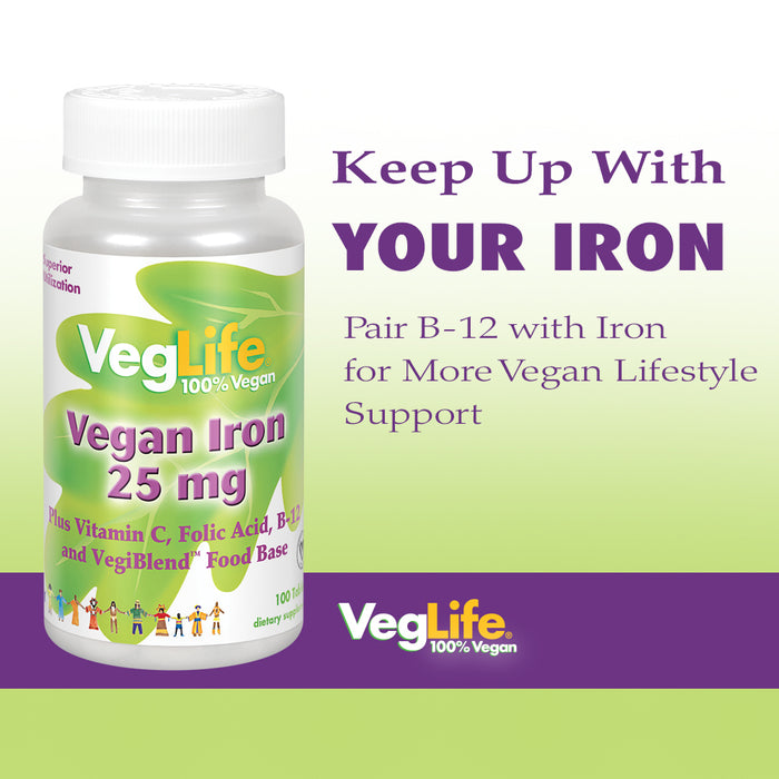 VegLife B12 + Folic Acid 1000mcg | Energy Metabolism, Heart & Cellular Health Support | Orange Flavor, Vegan, No Sugar | 100 Lozenges