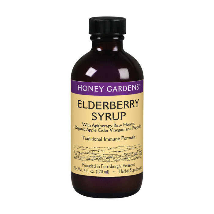 Honey Gardens Elderberry Syrup with Grade A Raw Honey, Propolis, Organic ACV & Elderberries | Traditional Immune Formula w/Echinacea  | Made in the USA