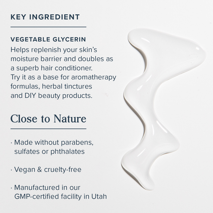 Heritage Store Vegetable Glycerin Soothing Moisturizer, Oil Free Hydration for Skin Care, Hair Care, Face & Body, DIY Beauty Products & More, Soothes & Softens, Made Without Parabens, Vegan, 4oz