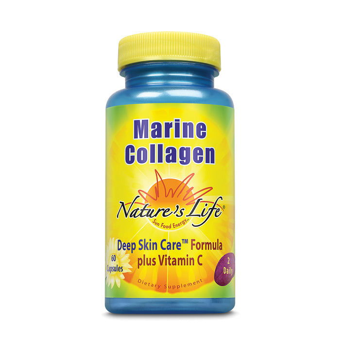 Natures Life Marine Collagen Deep Skin Care Formula Plus Vitamin C | From Deep Cold-Water Fish | 30 Servings, 60 Caps