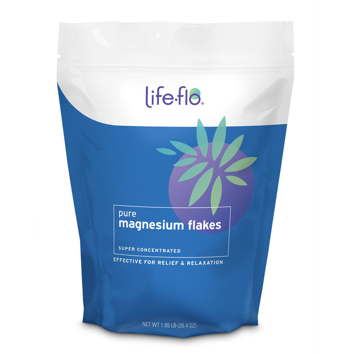 Life-flo Pure Magnesium Bath Flakes - Relaxing Bath Soak - Concentrated Magnesium Chloride Flakes from the Zechstein Seabed - Relief and Relaxation w/ Ancient Trace Minerals - 60-Day Guarantee (1.65 lbs)