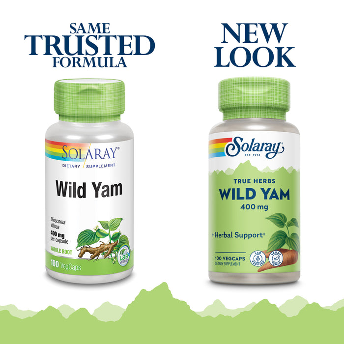 Solaray Wild Yam Root Capsules, 400 mg | 100 Count
