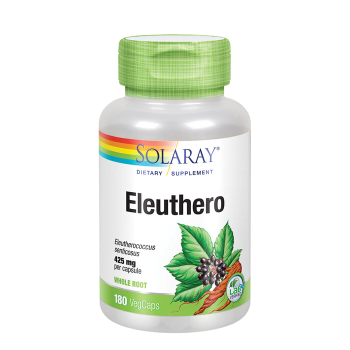 Solaray Eleuthero 425 mg | Adaptogen for Healthy Stress, Stamina & Mental Alertness Support | 180 VegCaps