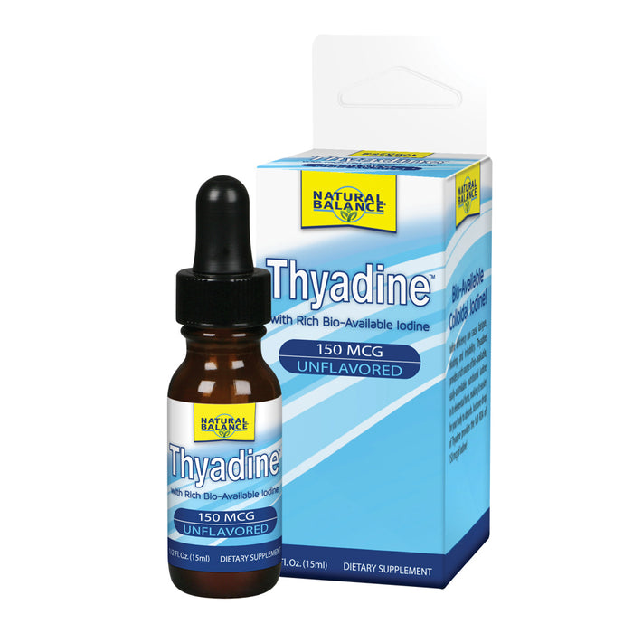Natural Balance Thyadine Drops 150mcg | Bioavailable Colloidal Iodine | Mineral Supplement for Maximum Absorption & Assimilation | Unflavored | 0.5oz