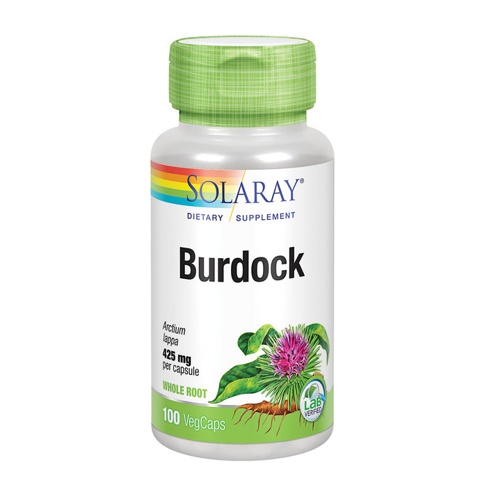 Solaray Burdock Root 425 mg | Healthy Liver, Kidney, Digestion, Circulation, Joint & Skin Support | Antioxidant Activity | Non-GMO | 100 VegCaps