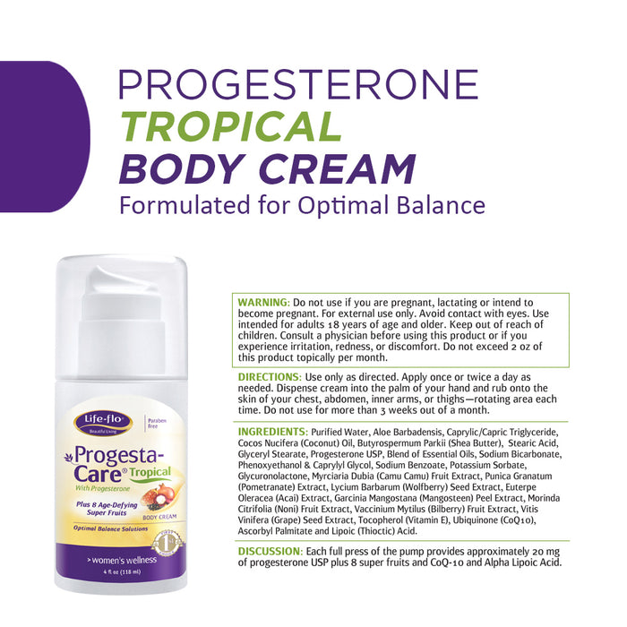 Life-Flo Progesta-Care Progesterone, Tropical, 4oz