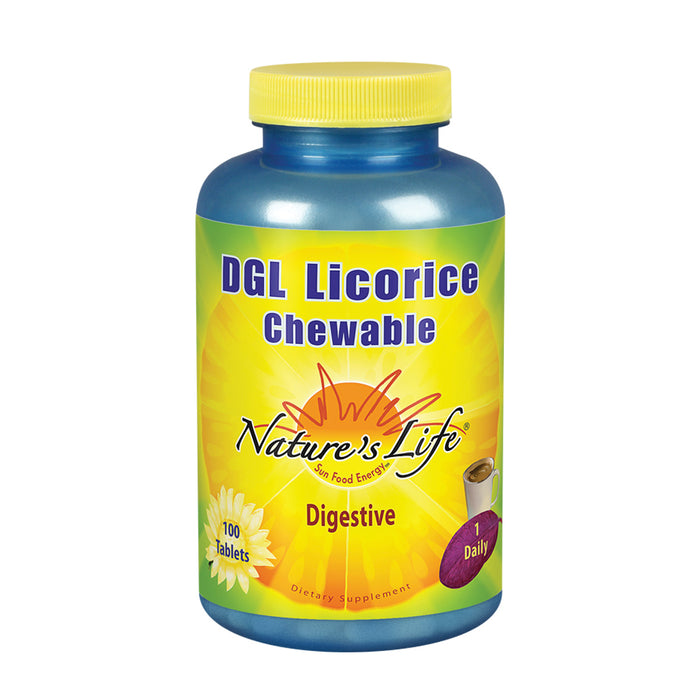 Nature's Life DGL Licorice Tablets, 380 Mg, Chewable, 100 Count