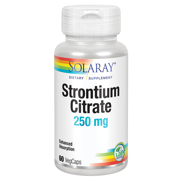 Solaray Strontium Citrate 250 mg | Healthy Bones & Teeth Support | Gentle Digestion, Enhanced Absorption | 60 VegCaps