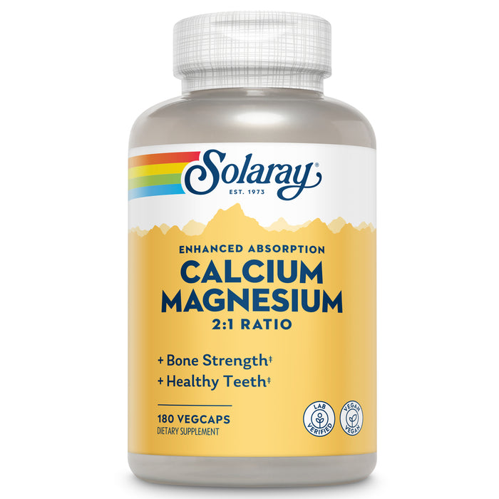 Solaray Calcium and Magnesium AAC Capsules, 180 Count (Packaging may vary)