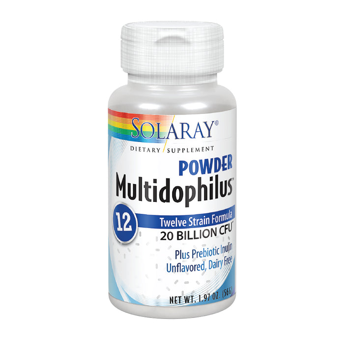 Solaray Multidophilus 12 Strain Probiotic Powder | 20 Billion CFU | Healthy Gut Support | Approx 30 Servings | 1.97oz