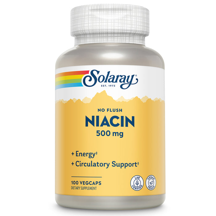 Title Solaray No Flush Niacin 500mg, Flush-Free Vitamin B3 Niacin, Energy and Circulatory System Support, Vegan, Lab Verified, 60-Day Money-Back Guarantee, 100 Servings, 100 VegCaps