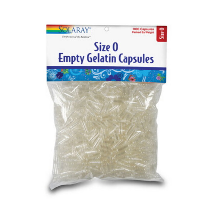 Empty Gelatin Capsules Size 0 : 9830: Cap, (Bag) 1000ct