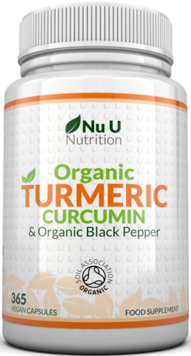 2 X Bottles Turmeric Curcumin Organic High Strength 600mg 365 Capsules by Nu U
