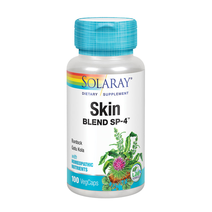 Solaray Skin Blend SP-4 | Herbal Blend w/ Cell Salt Nutrients to Help Support Healthy Skin | Non-GMO, Vegan | 100 VegCaps