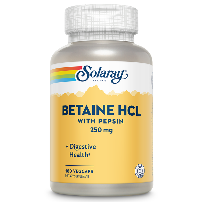 Solaray - HCL with Pepsin - 250 mg | 180 capsules
