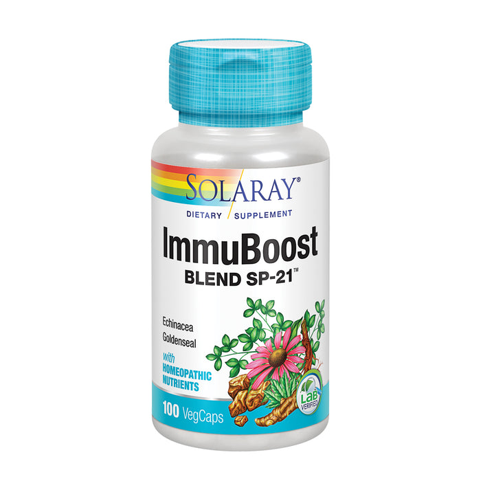 Solaray ImmuBoost Blend SP-21 | Herbal Blend w/ Cell Salt Nutrients | Healthy Immune System Function Support | Non-GMO, Vegan | 50 Serv | 100 VegCaps