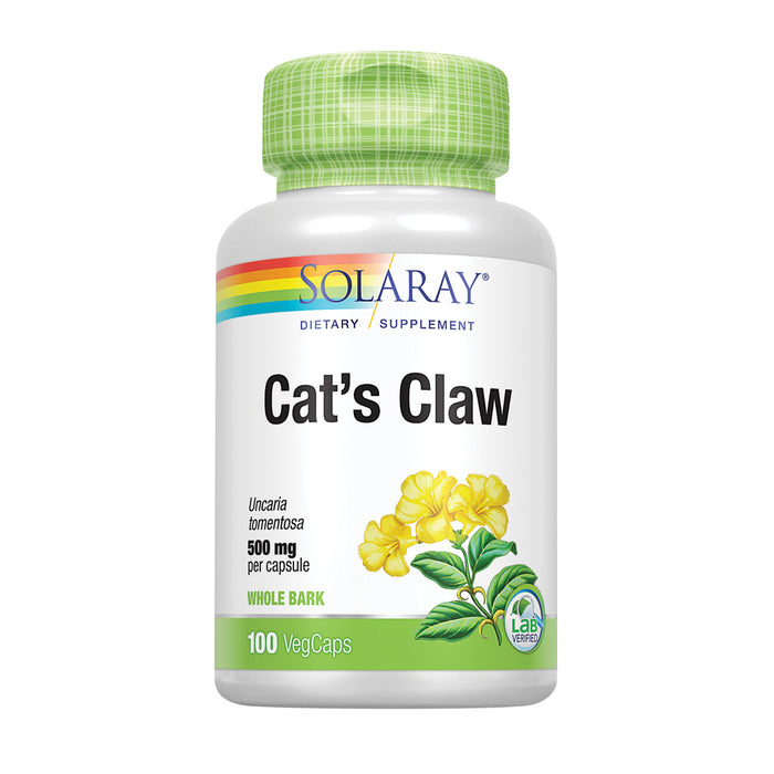 Solaray Cat's Claw Bark 500mg | Healthy Immune & Digestive System Function Support | May Help Protect Brain Function | Joint Health Support | 100ct