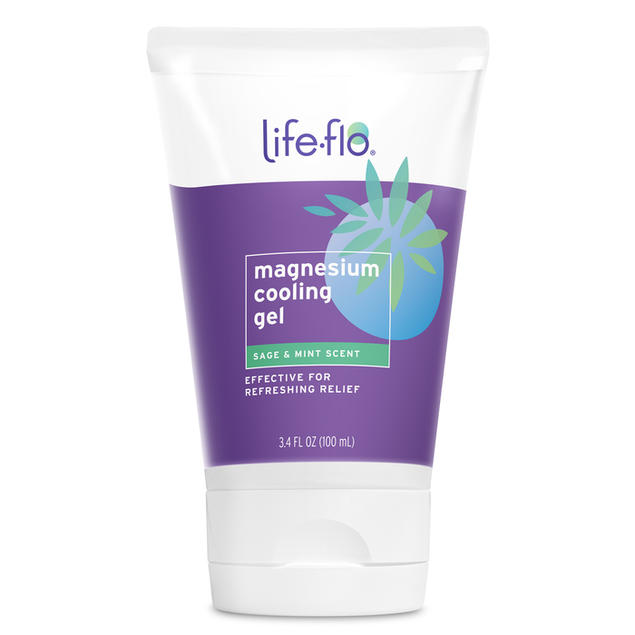 Life-flo Magnesium Cooling Gel, Refreshing Magnesium Lotion for Women Instantly Cools Hot Flashes, Soothes and Restores with Magnesium Chloride and MSM, Fresh Sage Mint Scent, 60-Day Guarantee, 3.4 oz