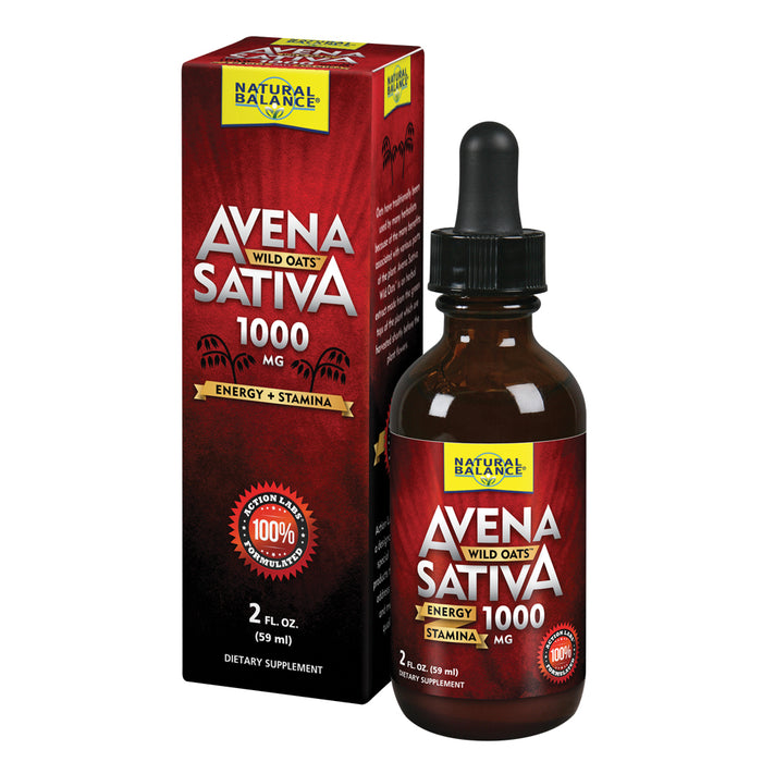 Natural Balance Avena Sativa Wild Oats Drops 1000mg | Herbal Supplement for Healthy Energy, Stamina & Focus | Brain & Mood Support | Lab Verified, 2oz