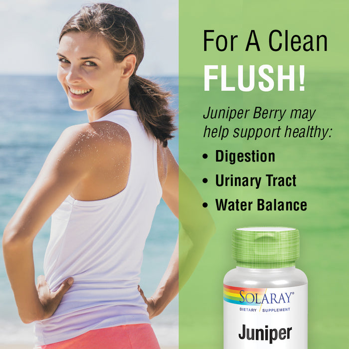 Solaray Juniper Berry 450 mg | Healthy Digestion, Cleansing & Water Balance Support | Antioxidant Activity | 100 VegCaps