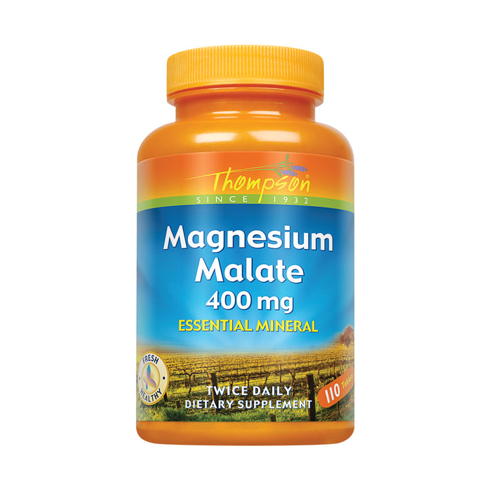 Thompson Magnesium Malate 400mg | Healthy Muscle & Nerve Function Support | Energy Production Aid | Quick Tablet Disintegration | Vegetarian | 120ct